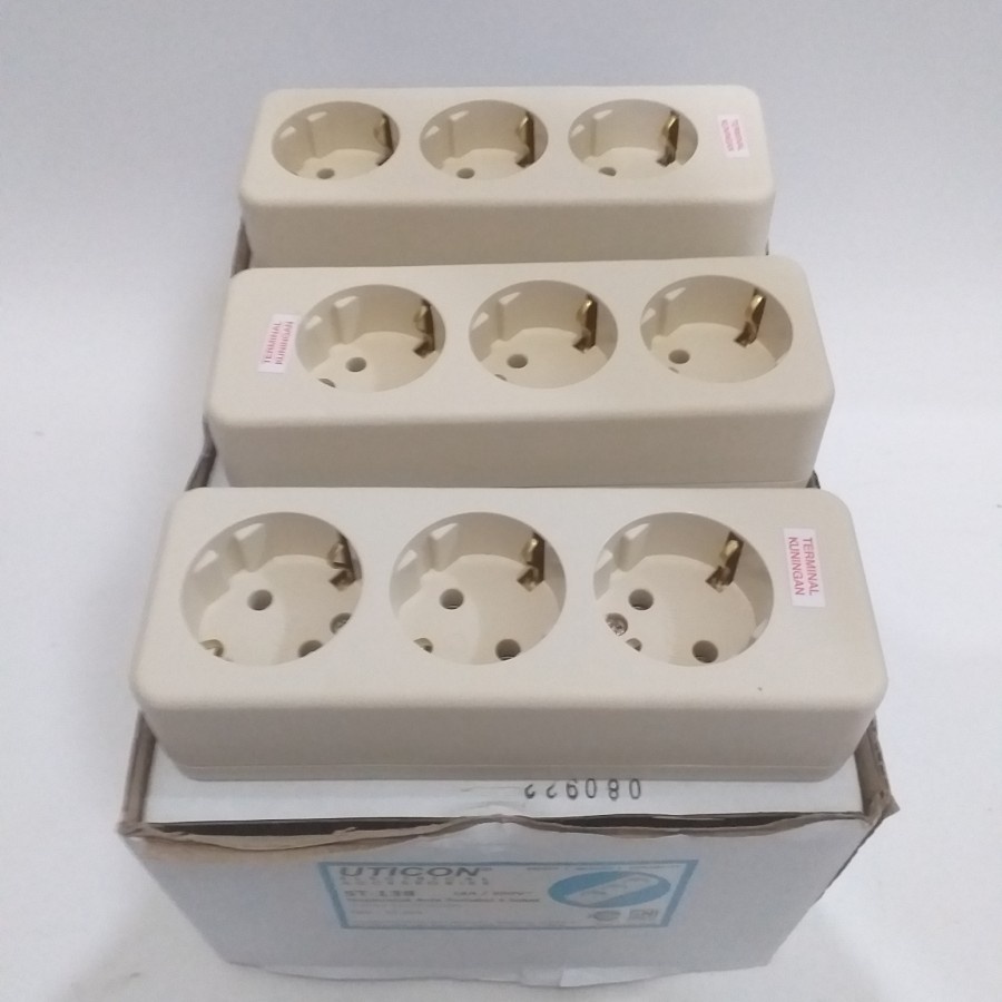 StopKontak Stop Kontak Arde 1/2/3/4/5 Hole Terminal Kuningan Anti Panas UTICON