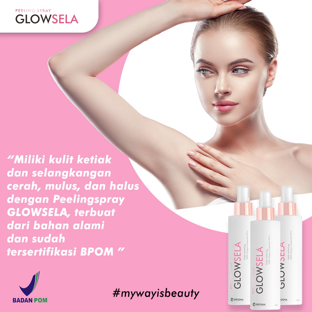 GLOWSELA Peeling Spray 100ml Pemutih Ketiak, Selangkangan, Lutut, Siku, Leher
