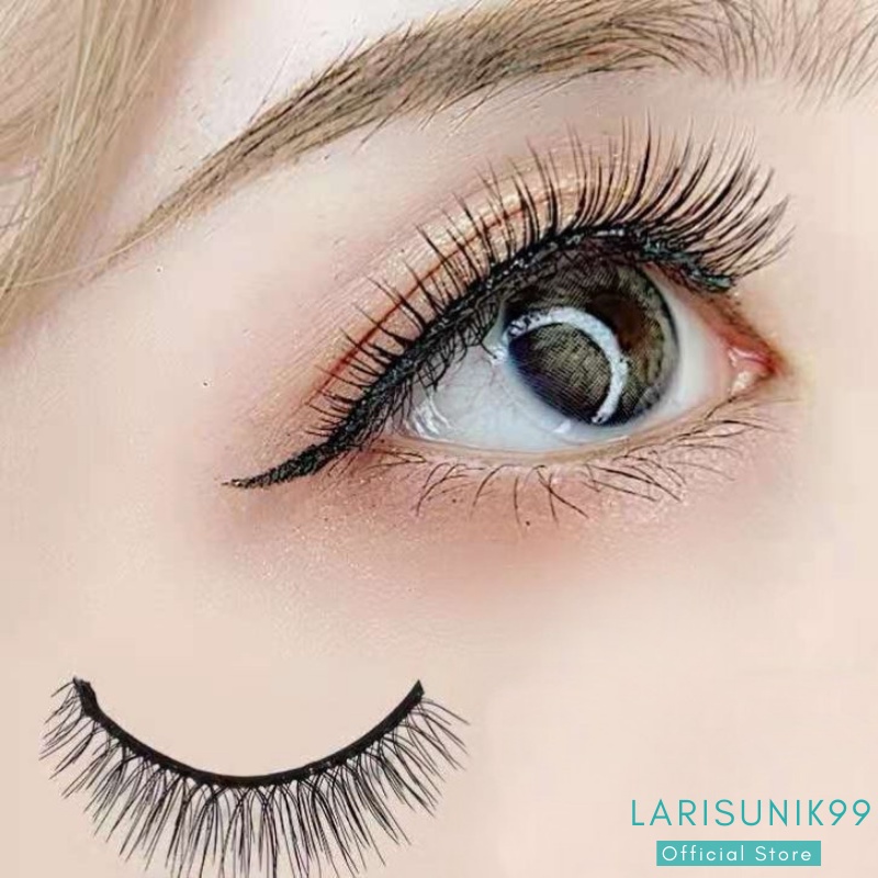 Korean Style Bulu Mata Palsu Fake Eyelash 3D Natural Bulu Mata Tanpa Lem Bulu Mata Mahnet Wanita Cantik Terbaru No Glue Ajaib Lentik Anti Badai Original Termurah