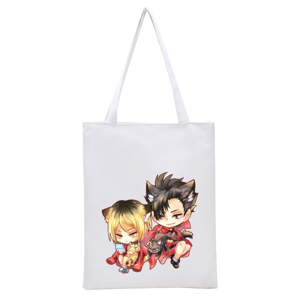 NEW Bisa Custom TOTEBAG Resleting Printing haikyu! Haikyuu anime manga jepang viral kekinian tas tote bag kuliah kampus sekolah || Kiiyoomii ||