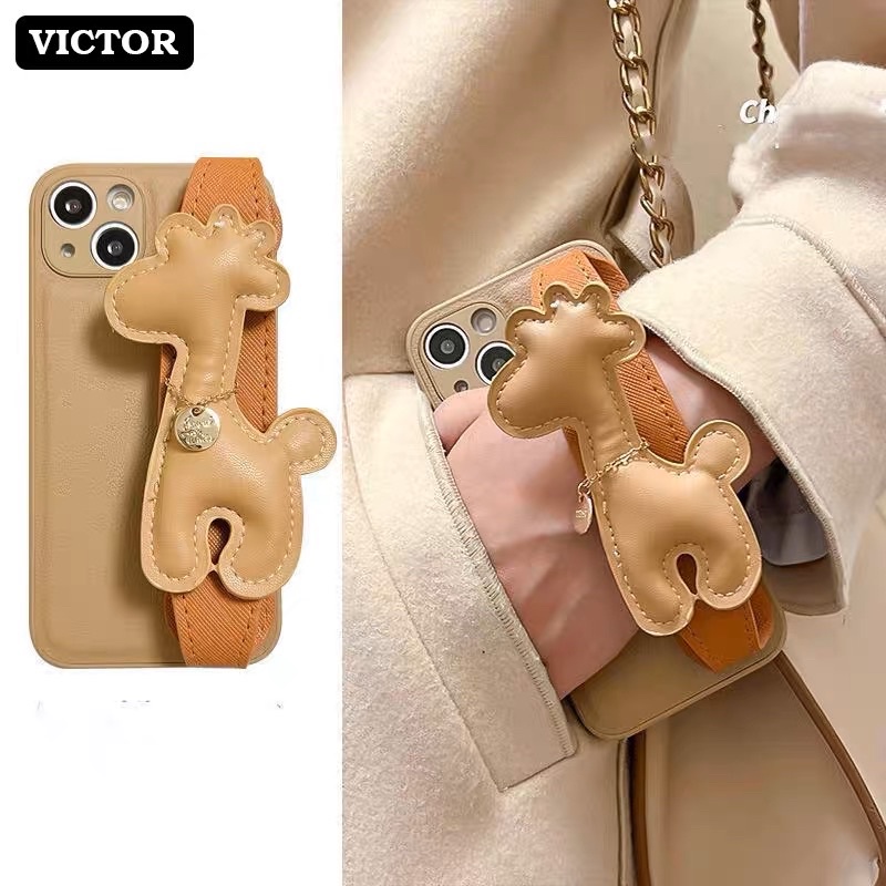 Brown Leather Pony Softcase Case HP Lucu for iphone XR 11 Pro Max 12 Pro Max 13 Pro Max 14 Pro Max