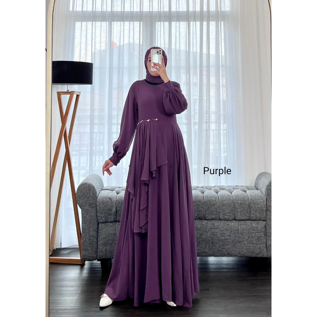 Zaina Dress Original GLAMZ Terbaru / Gamis Dewasa Maxy / Baju