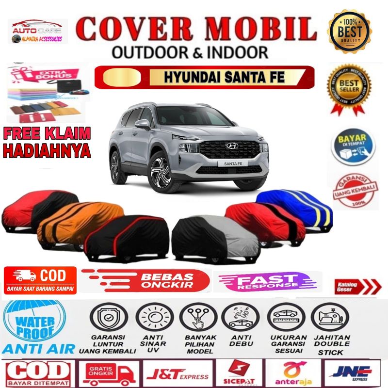 COVER MOBIL HYUNDAI SANTA FE 2022 SARUNG MOBIL HYUNDAI SANTA FE 2018 2019 MANTEL MOBIL HYUNDIA SANTA SELIMUT PENUTUP MOBIL OUTDOOR INDOOR WATERPROOF