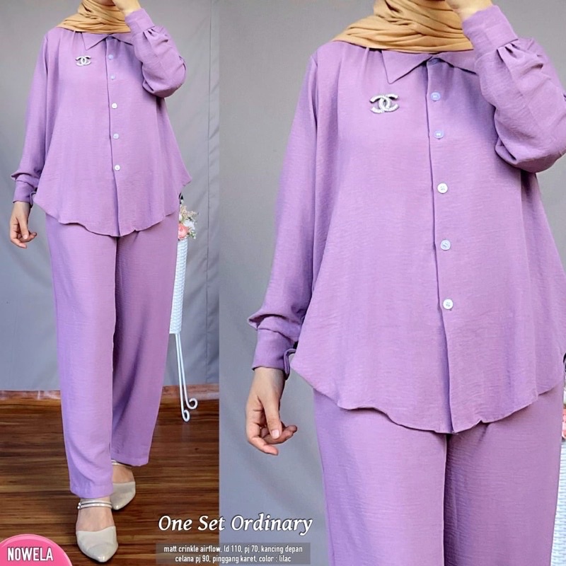 Setcel Crinkle murah / Setcel murah premium / setelan murah / setelan crinkle / setcel busuy-Lilac