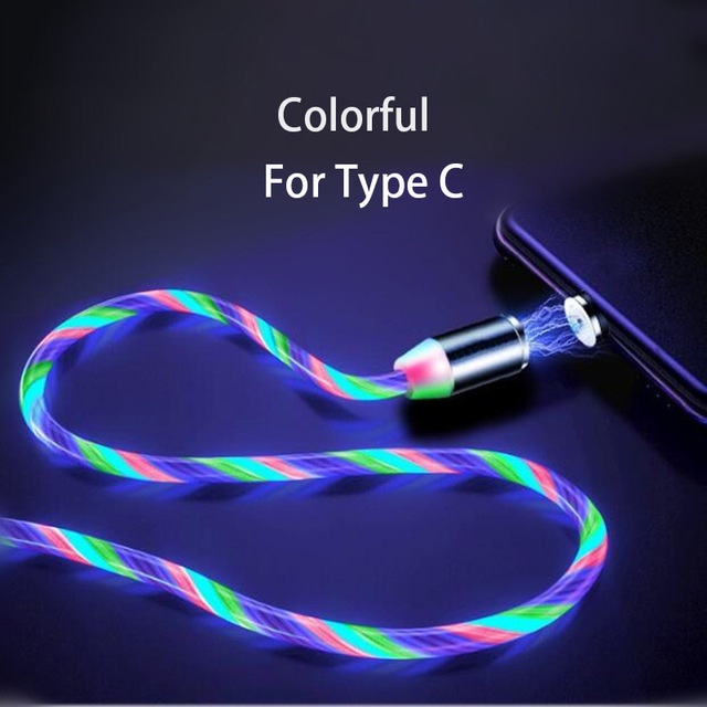 Kabel Data / Charger USB Dengan Lampu LED Luminous + Magnet Untuk IPhone / IPad