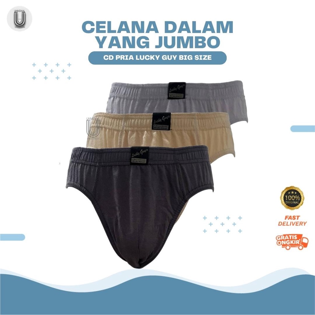 CD Celana Daleman Sempak Kolor Besar Pria Jumbo Lucky Guy Big Size Original Termurah By Universalunderwear