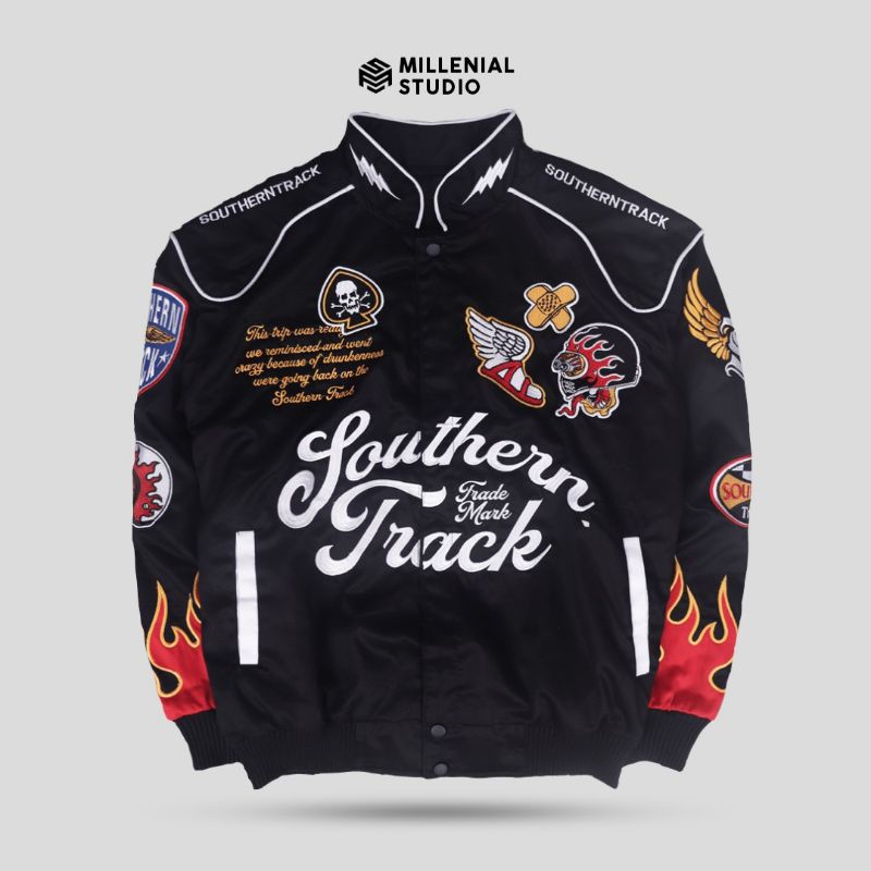Nascar Jacket Racing Ride Devil Black Southerntrack | Millenial Studio