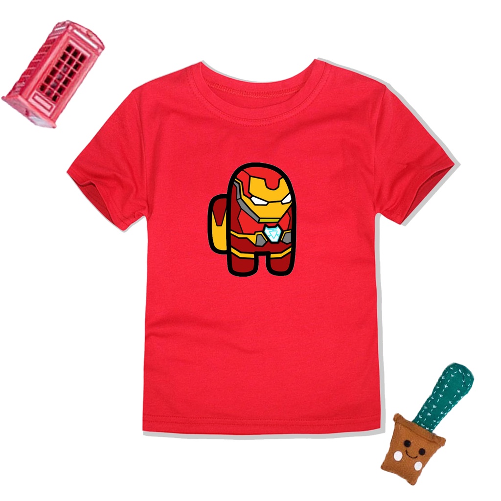 PVJ - Kaos Iron Man Anak laki Laki Motif Super Hero Karakter Among us