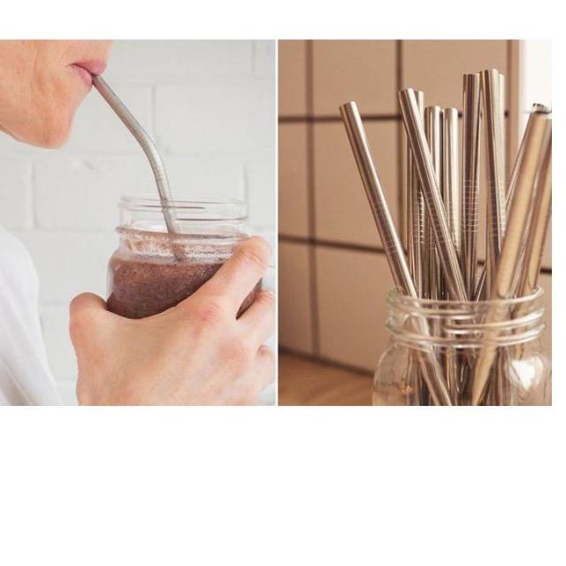 Sedotan  Stainless SILVER SATUAN Ramah Lingkungan Straw 21.5cm New // Sedotan Stainless Steel Set