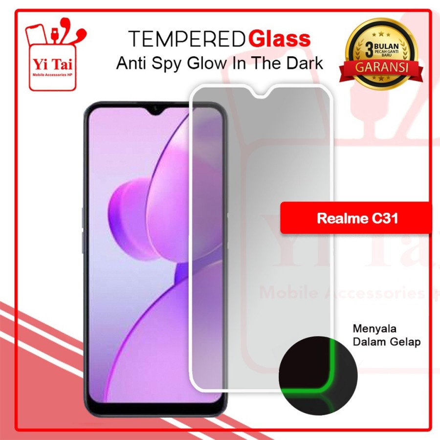 TEMPERED GLASS SPY GLOW IN HE DARK YI TAI - REALME C31 - GA