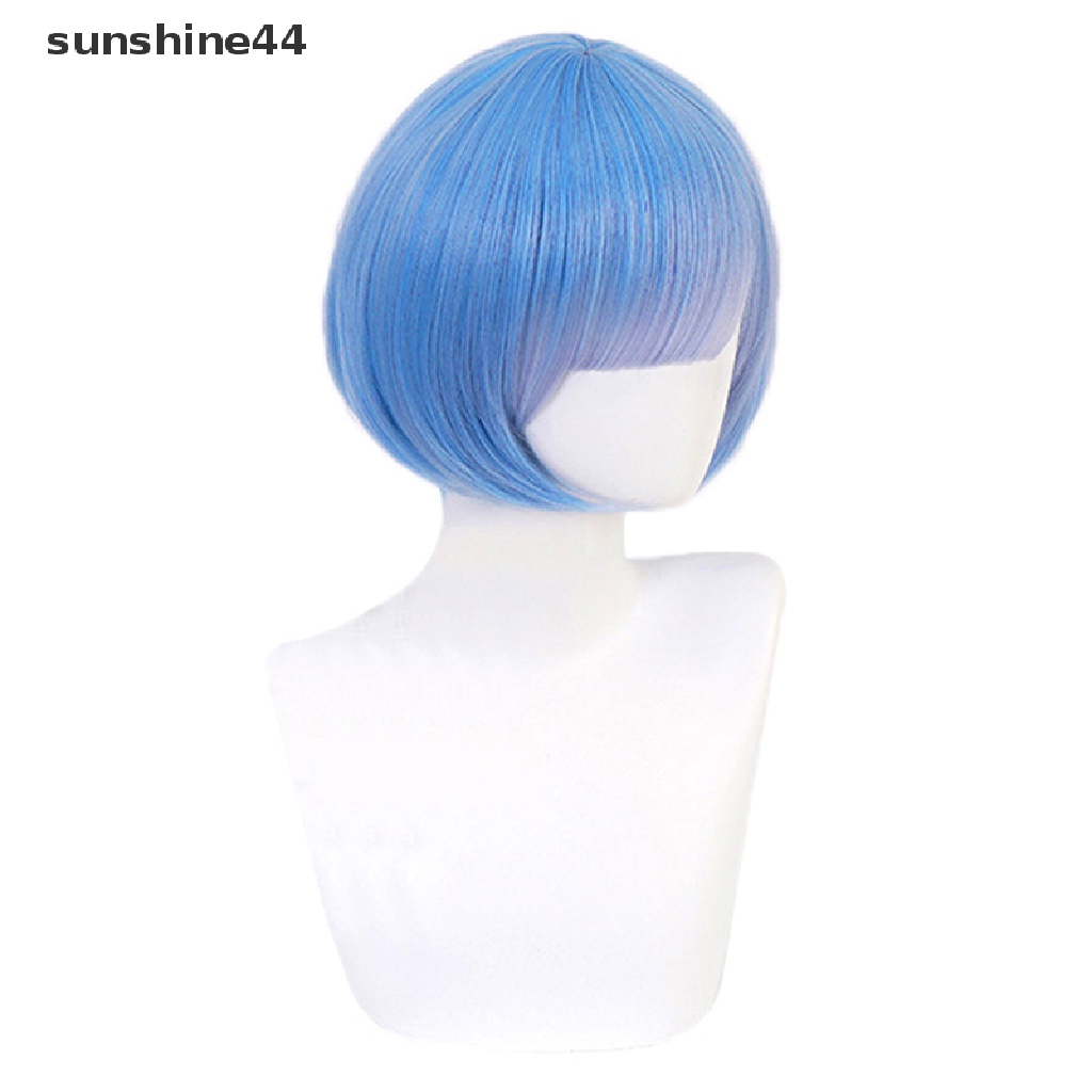 Sunshine Wig / Rambut Palsu Karakter Kartun Anime Maid Warna Biru Untuk Cosplay