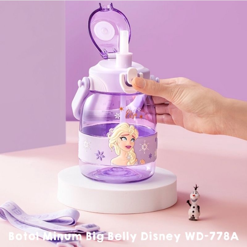 Botol Minum Sedotan Disney Big Belly WD-778A / Straw Bottle Frozen Mickey