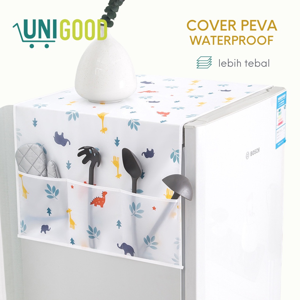 UNIGOOD - Taplak Kulkas Cover Sarung Mesin Cuci Kantong Samping Anti Air