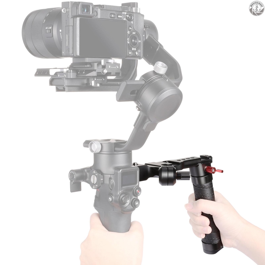 Andoer Handle Sling Aluminum Dengan Cold Shoe Universal 1 / 4 3 / 8 Interface Pengganti Untuk DJI Ronin S 2 / Ronin SC 2 Gimble