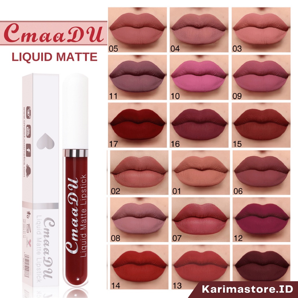 [Original] Cmaadu Liquid Matte Lipstick 18 Colors Waterproof/Lipmatte/Lipstick/lipcream/lipstik tahan lama