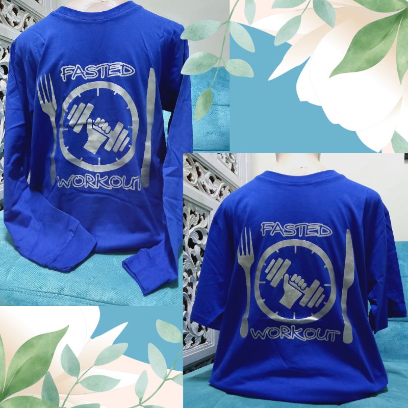 keto kaos fasted workout biru bca unisex