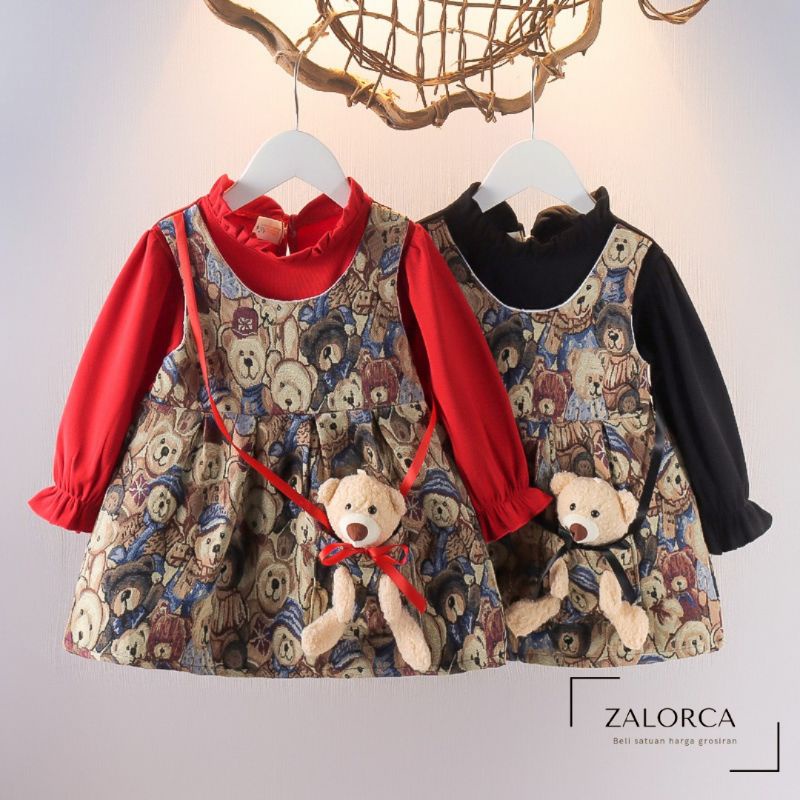 Bayi - 4 Tahun | Dress Anak Cewek Premium | Gaun Anak Import Free Boneka