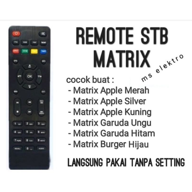 Remote STB Set Top Box Matrix Apple Garuda Merah Silver Ungu Hitam Kuning