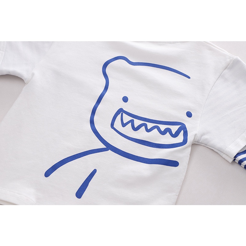 Setelan Anak Laki Laki DEAN Pakaian Set 2pcs Kaos Lengan panjang dan Celana Jeans Panjang Anak  Import