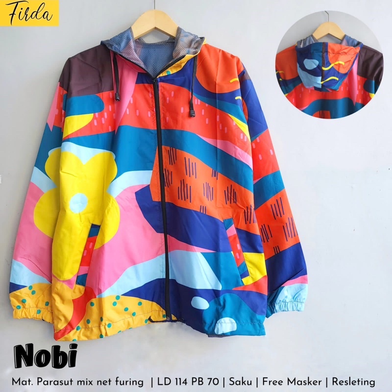 Jaket motif import parasut full furing kekinian jacket wanita cewek hijaber ootd ori solo tebal