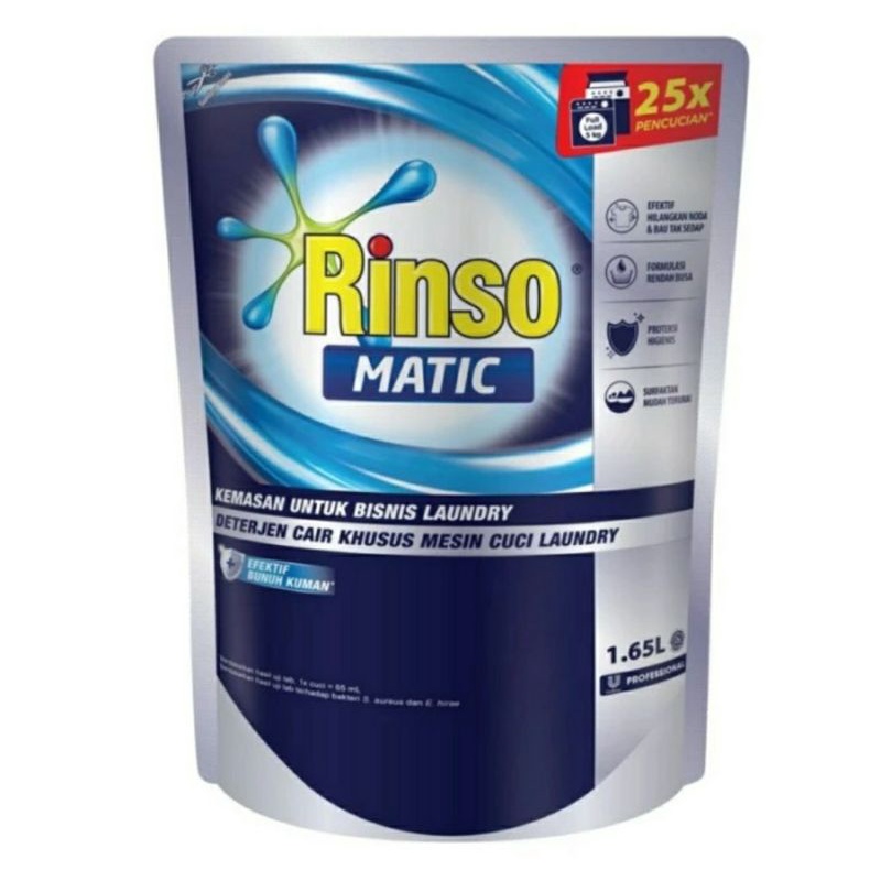 Rinso Matic Professional 1.65L 1650ml Laundry Pouch Refill