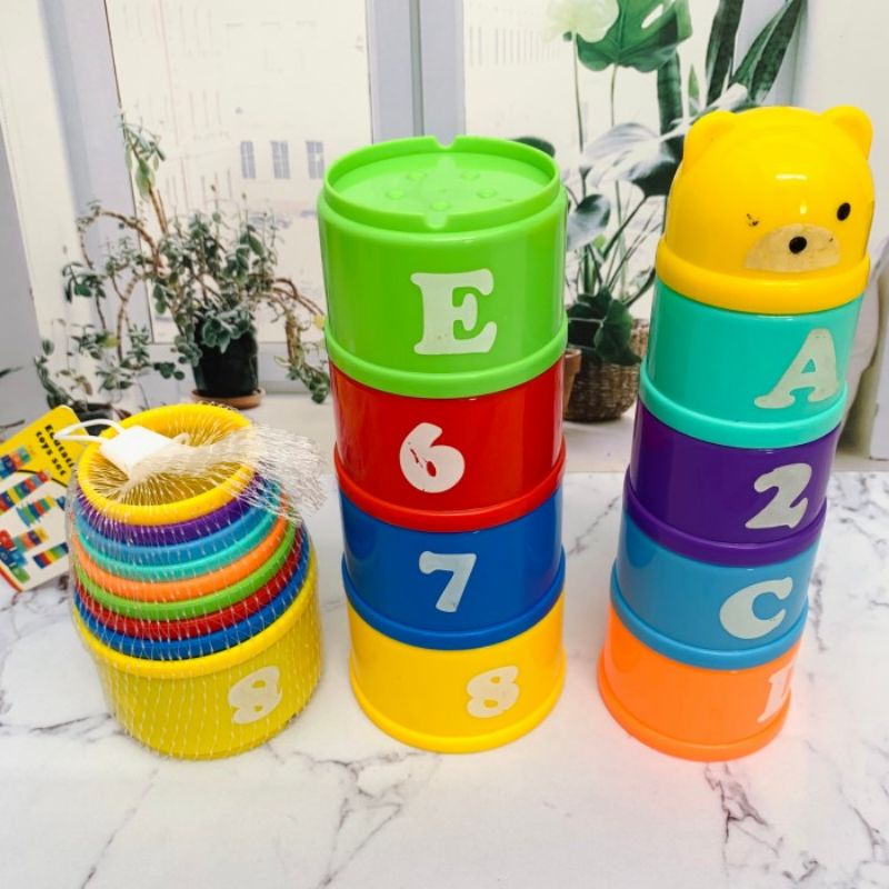 Mainan Stacking Cup Tower Edukatif - Gelas Susun Edukasi Anak Bayi Edukasi