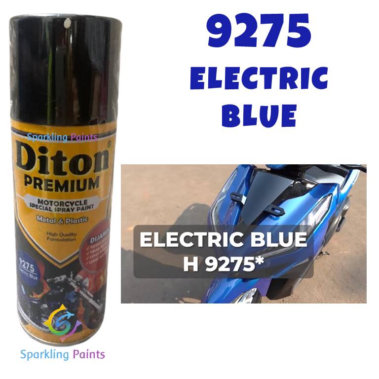 Pilox Diton Premium Electric Blue 9275 400ml Biru Metallic Metalik Cat Semprot Tahan Bensin