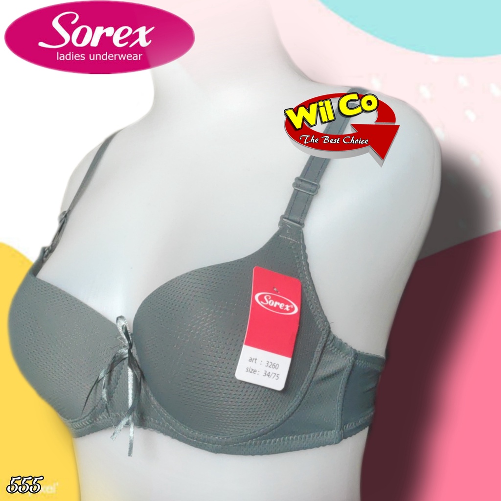 K555 - BRA/BH WANITA SOREX ADA KAWAT BUSA TIPIS EXTRA COMFORT SIZE 32 - 38 CUP A