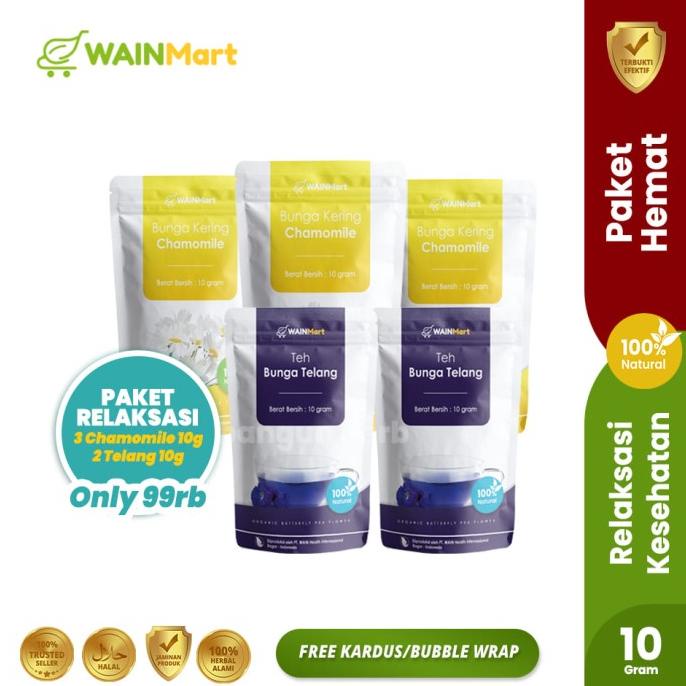 

NEW SALE PAKET RELAKSASI!! (3 CHAMOMILE 10 GR + 2 TELANG 10 GR) + FREE BOTTLE TERBAIK