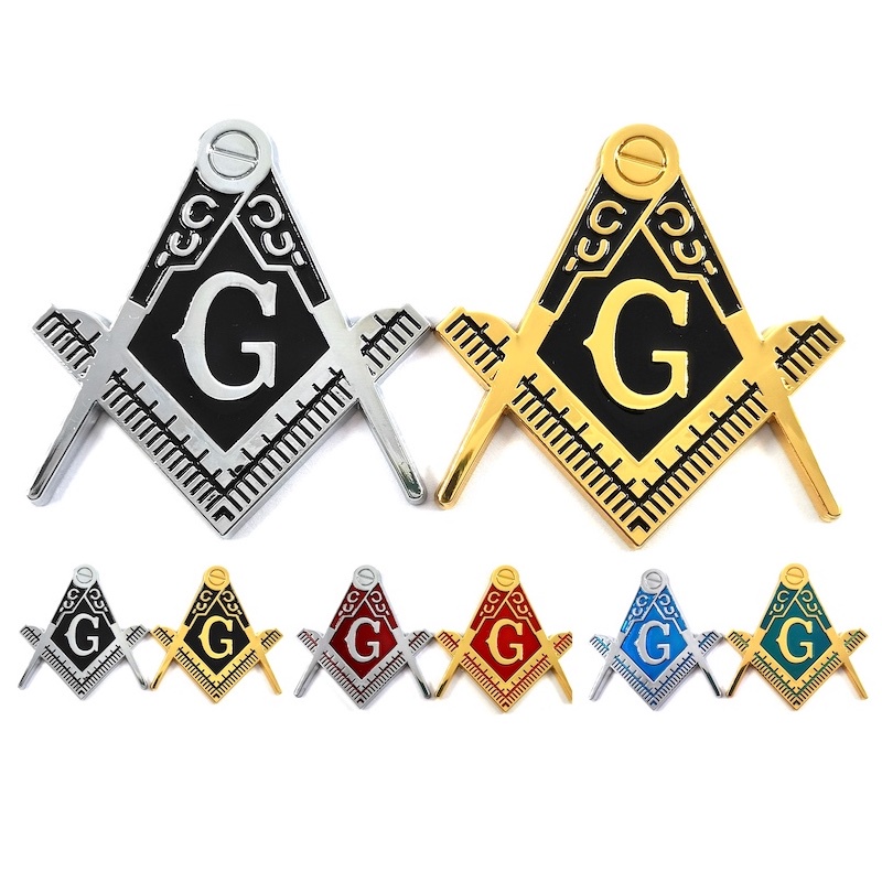 1pc Stiker Emblem logo TFOE Freemason Bahan Metal