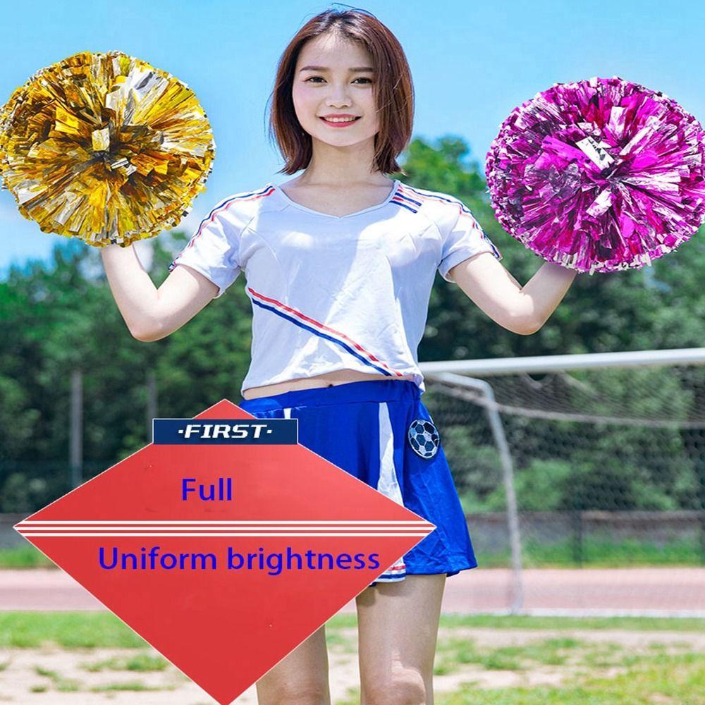 Chookyy 1pc Cheerleader pompoms Gagang Plastik Lomba Bunga Double hole handle Penghias Pesta Tari