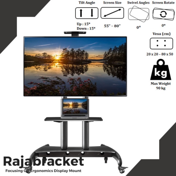 Standing Bracket TV LED 50 55 60 65 70 75 80 inch Stand NB AVA 1800 Diskon