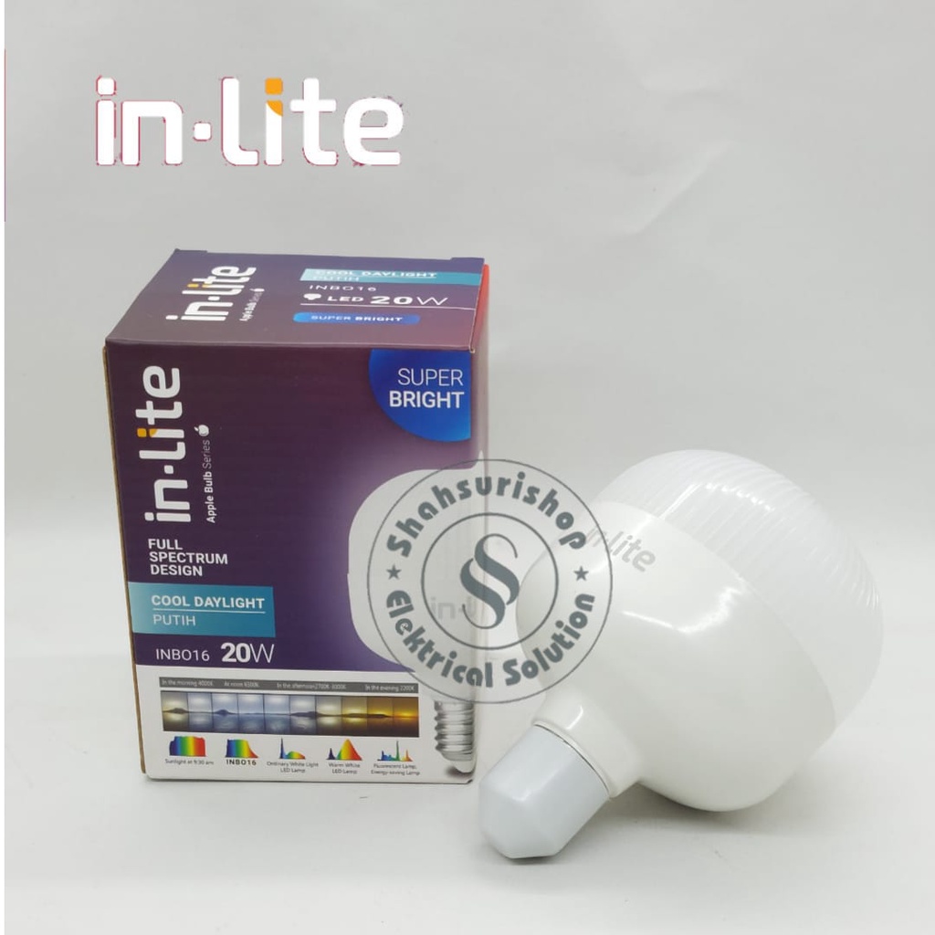 IN-LITE INB016 APPLE LAMPU LED BULB CAPSUL PENDEK 20 WATT SUPER TERANG