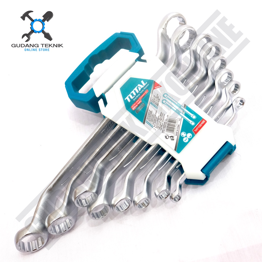 Kunci Ring 1 SET 8pcs 6-22mm THT102486 TOTAL / Offset Ring Spanner Double Ring Wrench Set 8 pcs 6-22 mm THT102486 TOTAL