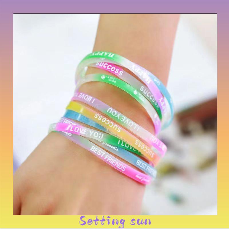 Bracelet Silicon Luminous Luminous Couple Wristband Untuk Wanita/Pria TN