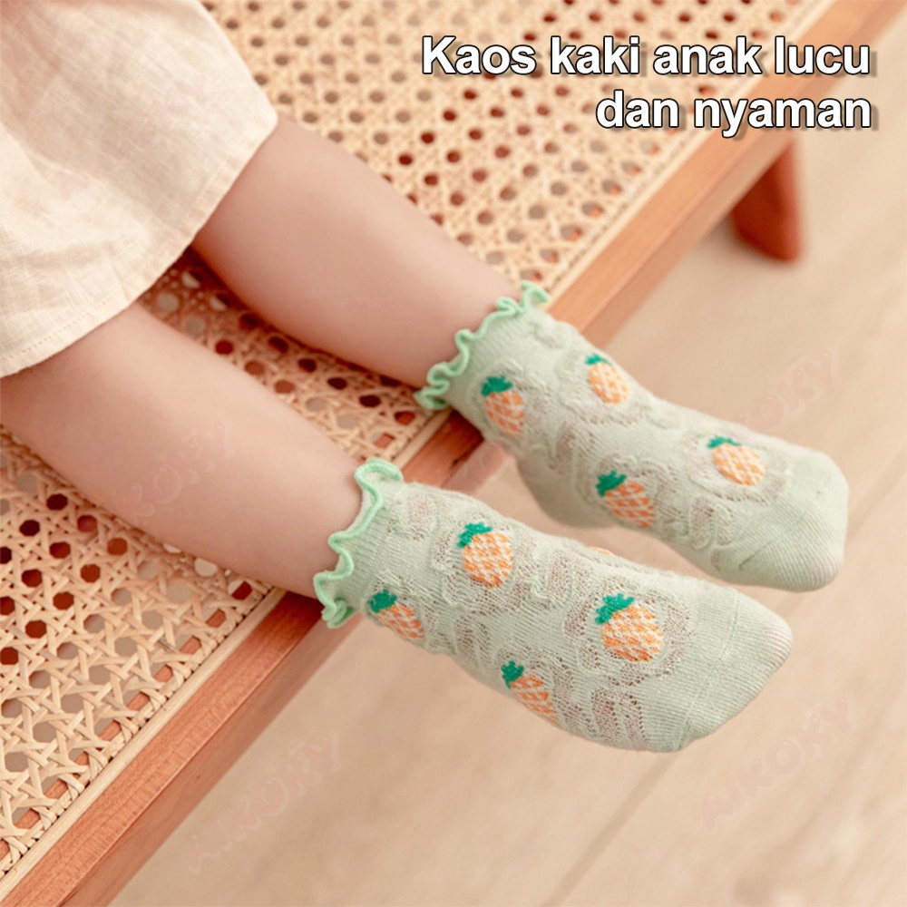 Aikoky Kaos kaki bayi anti slip/Kaus kaki bayi perempuan/Baby Socks Dengan Model Buah