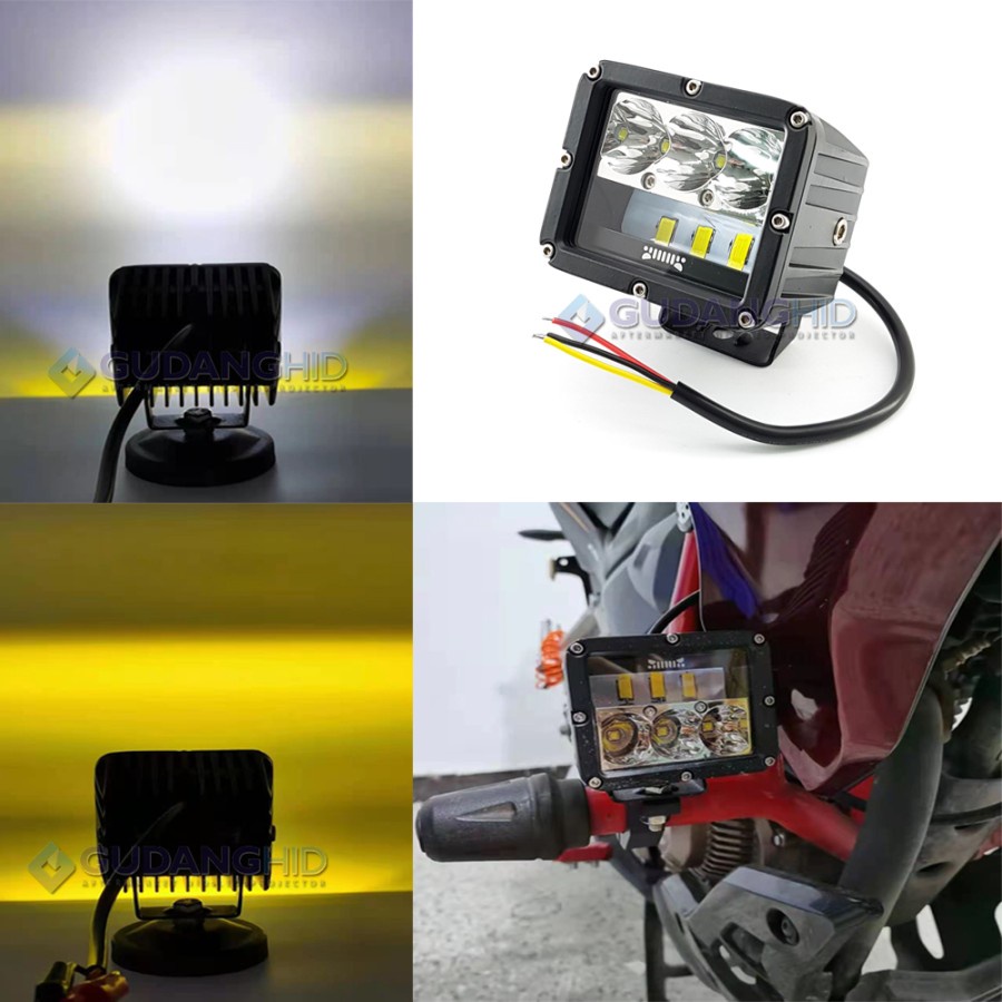 Lampu 6 Mata Tembak Sorot LED Hi-Lo LED Cree 60W CWL Cut Off Projie 2 Warna