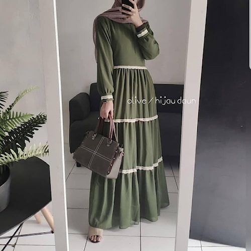 Baju Gamis Wanita Terbaru Anindya Maxy Dress Renda
