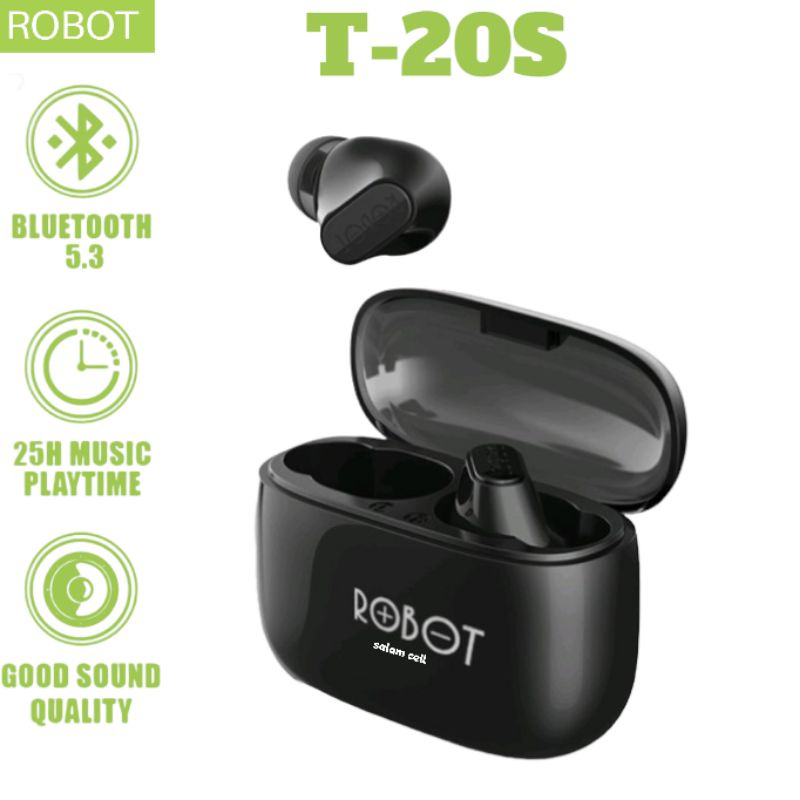 Headset Blutooth Robot airbuds TWS T40NC T20s T10 super bass batre tahan lama Bergaransi