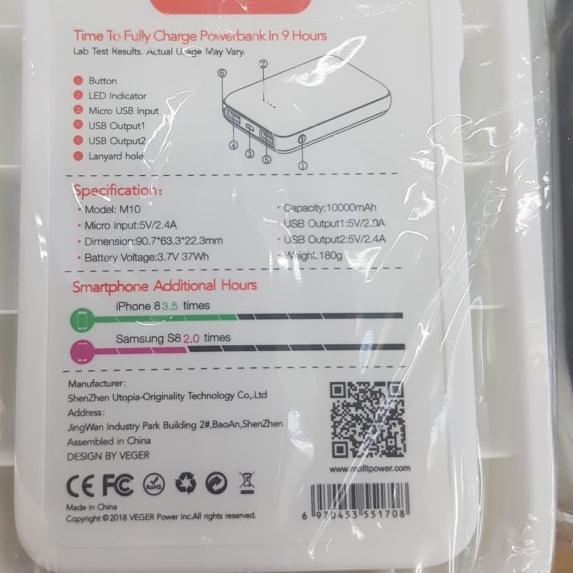 powerbank mofit 1000Mah - Hitam