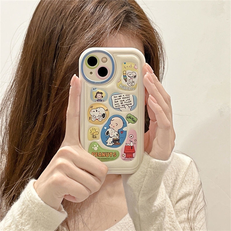 Soft Case Hp Gambar Snoopy Untuk IPhone 12 / 13 / 14 / 11promax Ggfhh