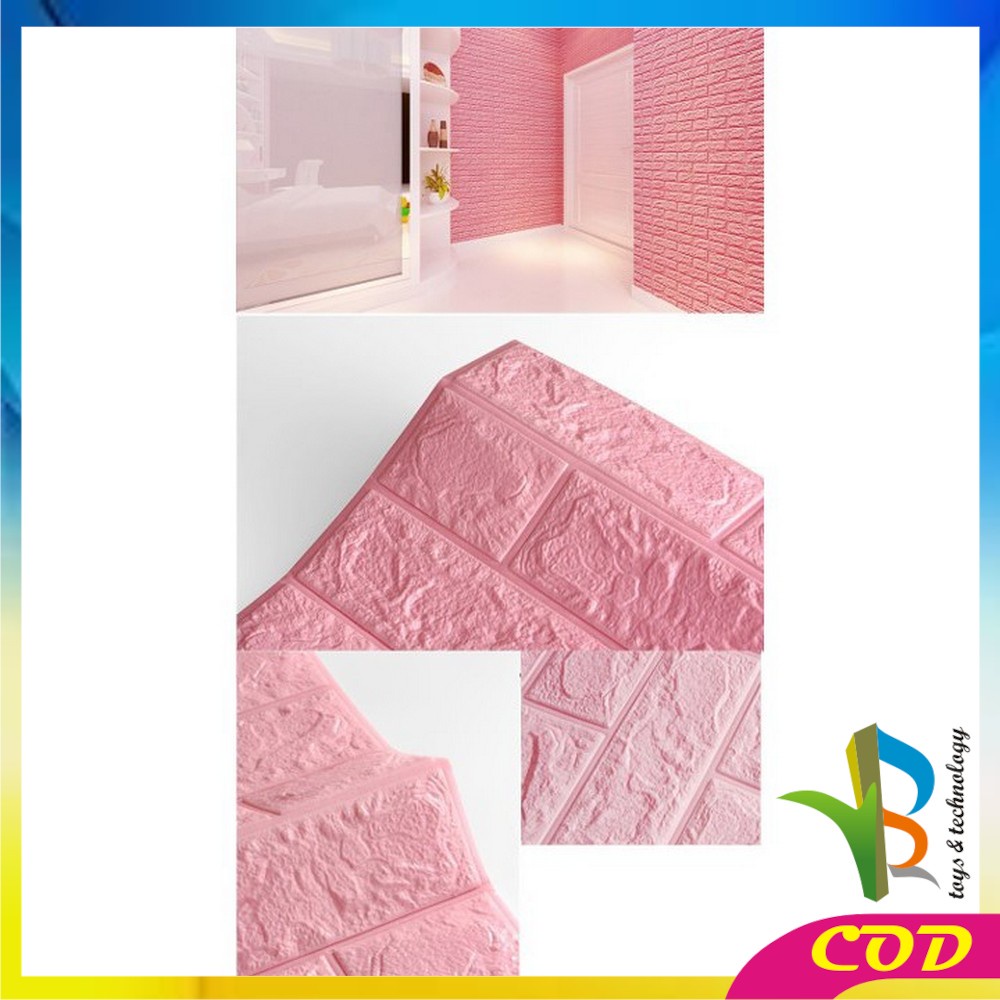 RB-C206 Wallpaper Dinding Foam 3D Kecil Motif Batu Bata / Walpaper Stiker Dinding Dekorasi Kamar