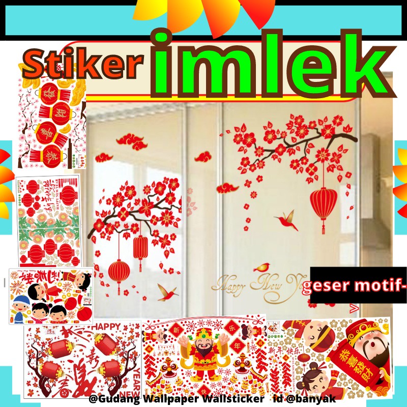 WALLSTICKER IMLEK WALL STIKER SETIKER STICKER DINDING TEMBOK IMLEX LEMARI KACA DAPUR KAMAR RUANG TAMU MOTIF IMLEK IMLEX CHINESE NEW YEAR TAHUN BARU CHINA CINA 2023 FU NATAL GANTUNGAN KAOS KAKI WALLPAPER PAPER HIASAN TEMPELAN IMLEK KELINCI HAMPERS SINC