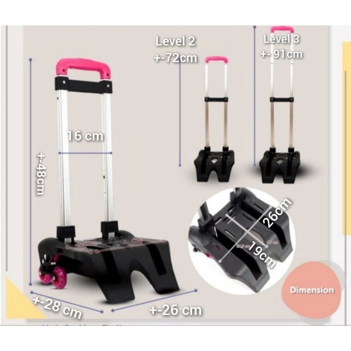 Tas Koper Troli Roda 3 Trolley Tas Anak Trolly Roda 3 Tas Anak Lipat