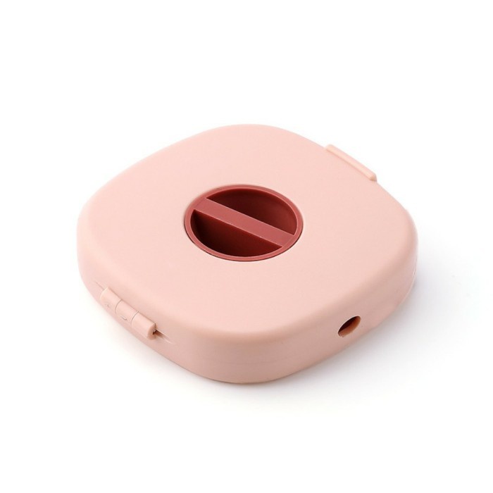 Tempat Penyimpanan Kabel Data Bisa Holder Standing HP / Handphone Kotak Organizer Gulungan Kabel Headset Handsfree DiPuter Portable Serbaguna AH054 - XOBOX-Pink