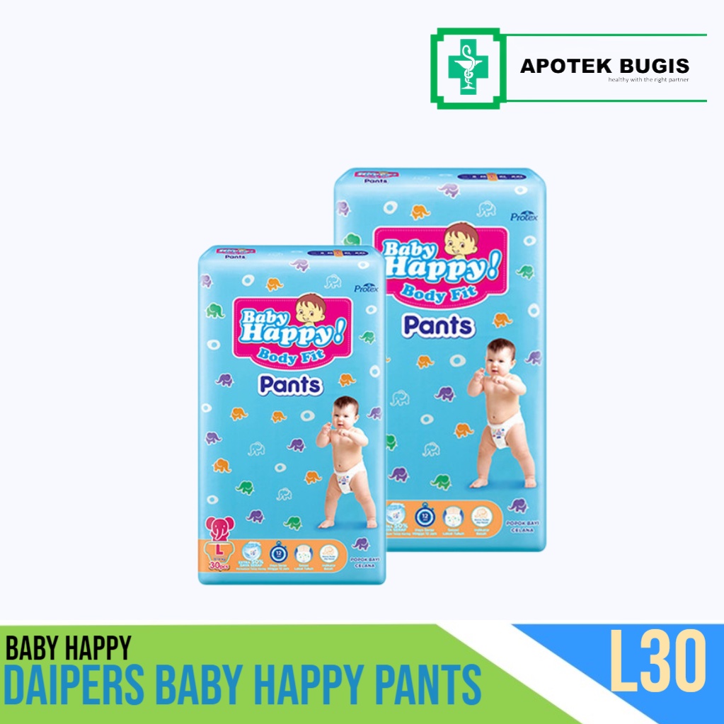 Popok Baby Happy Body Fit Pants Popok Bayi L30pcs Extra Hemat