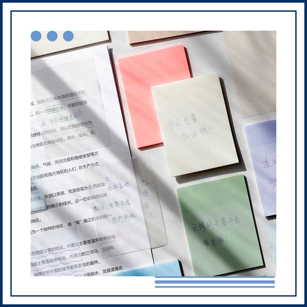

Terlaris MOHAMM Kertas Sticky Notes Waterproof 7.5x7.5cm 50 Lembar - BLT507 Elegan