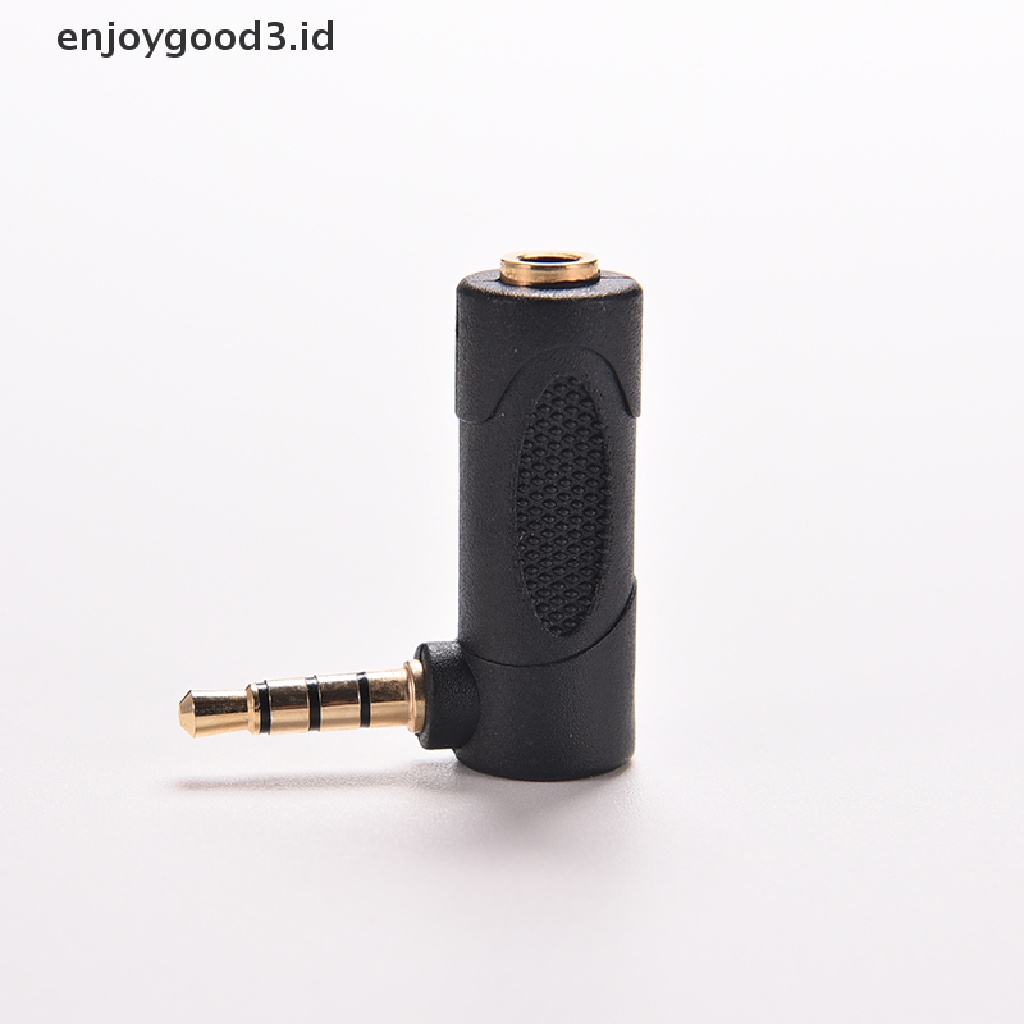 ^ Rready Stock ^ 90 Kabel Adapter Jack Audio 3.5mm°Adapter Konverter Plug Audio Stereo Male Ke Female Sudut Kanan