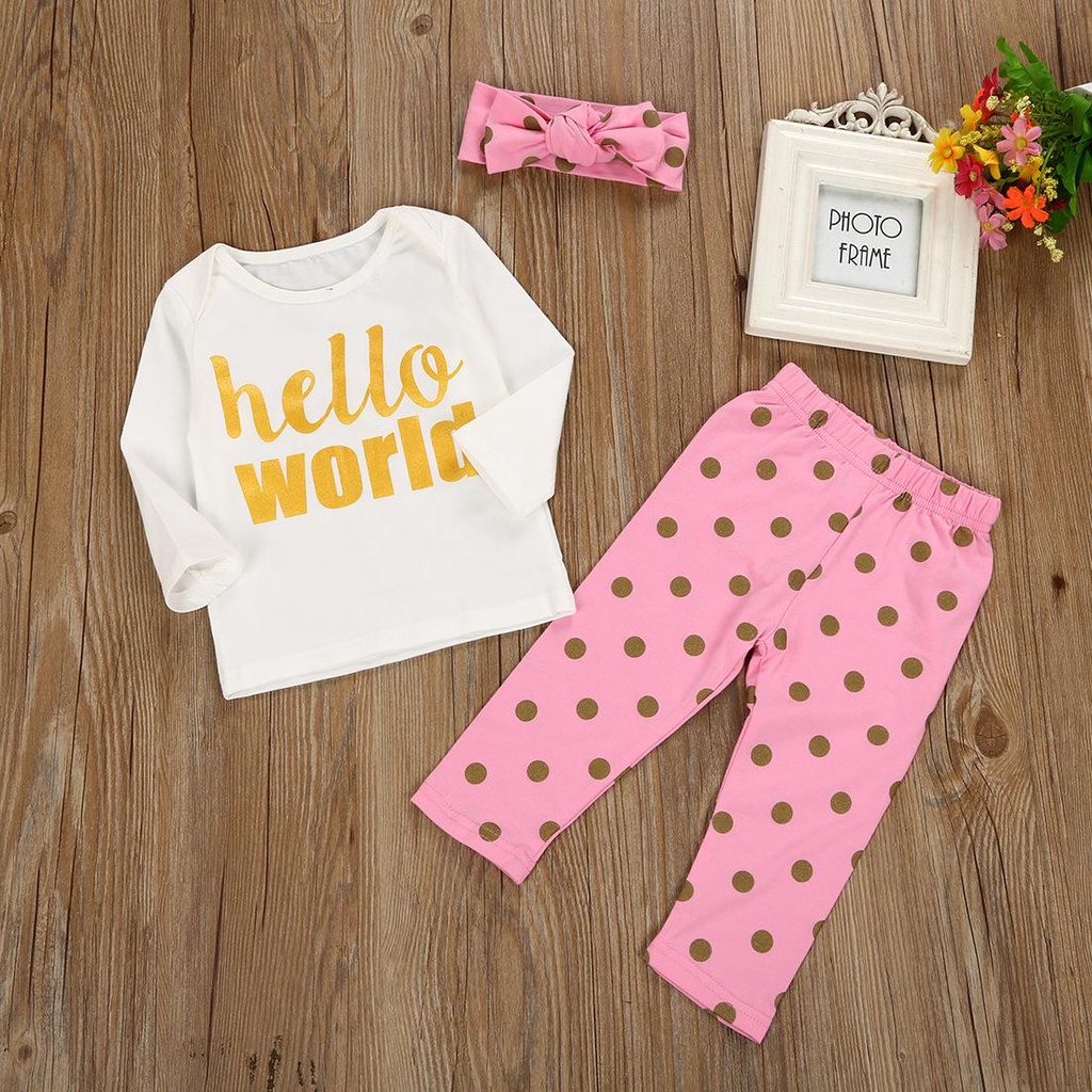 Setelan bayi perempuan import free bandana 0 - 1 Tahun