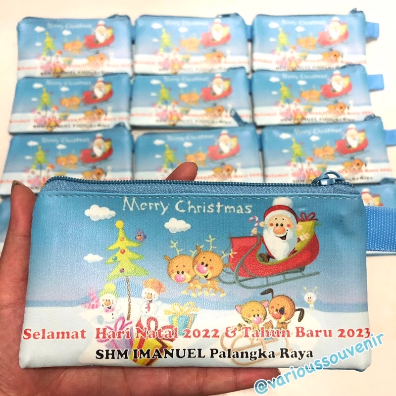 Custom Dompet Panjang Souvenir Natal Tambah Nama Gereja Komsel Sekolah Minggu